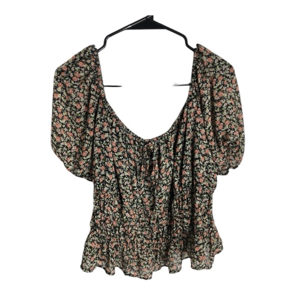 Forever 21 Women’s Floral Babydoll Elastic Waist and Neckline Top Size 3X - Picture 1 of 7